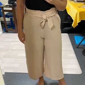 Tan / Nude High Waisted Flowy Pants